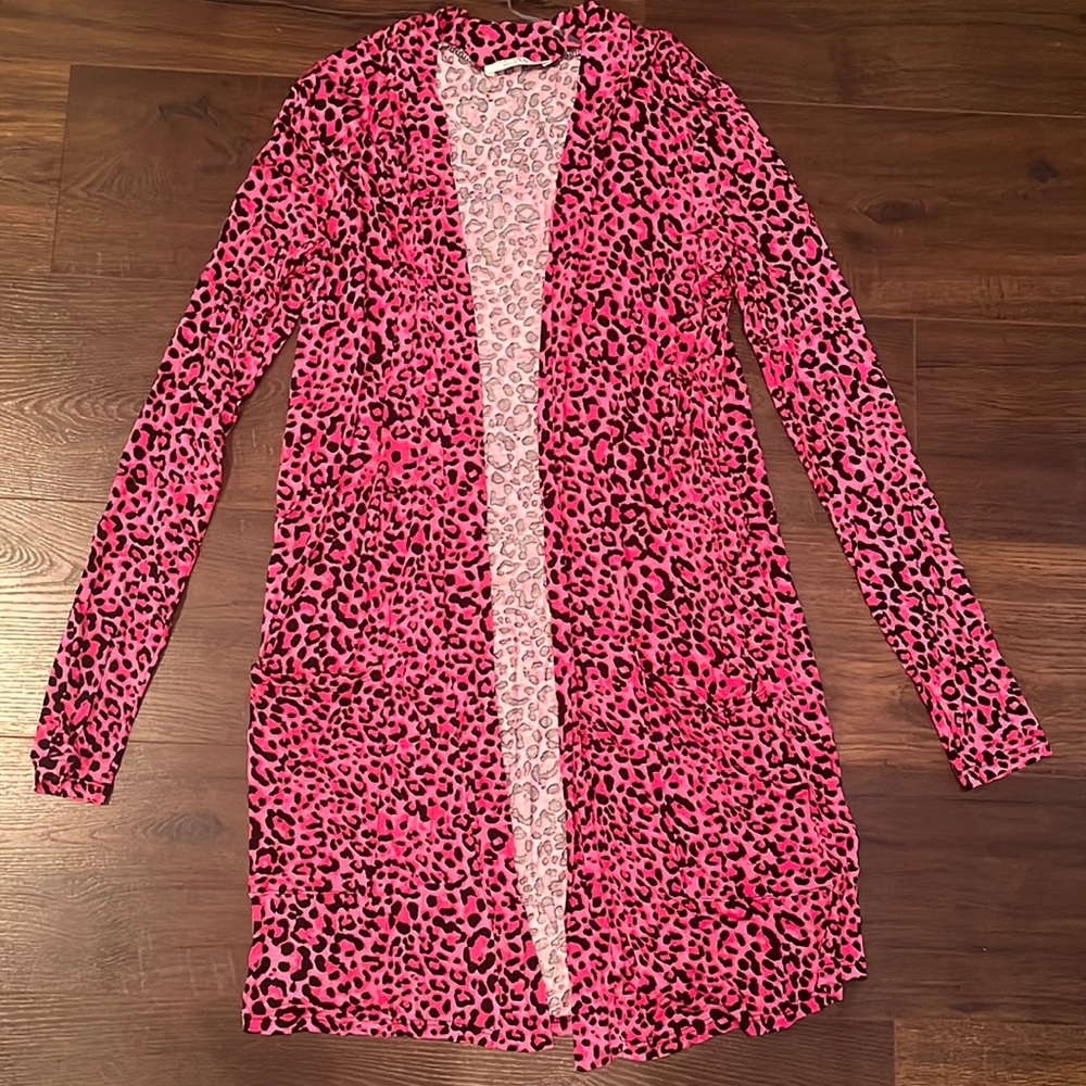 Pink Leopard Cardigan